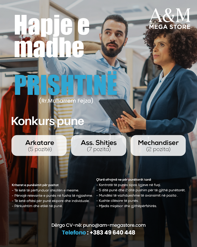Arkatare (5), Asistent/e i/e Shitjes (7), Merchandiser (2)